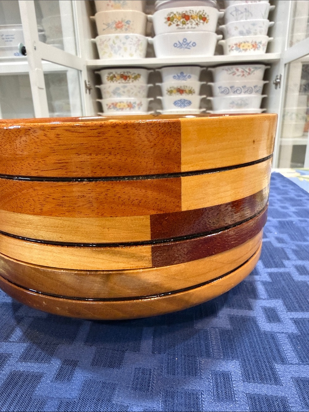 Handcrafted Wooden Serving Bowl in Warm Honey and Amber Tones - Picture 7 of 10